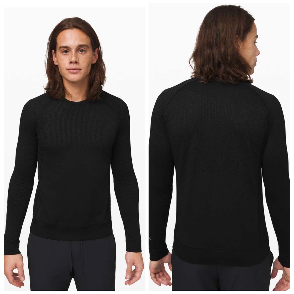 Lululemon Engineered Warmth Long Sleeve‎ Crew Black Merino Wool LM3CLLS Mens S